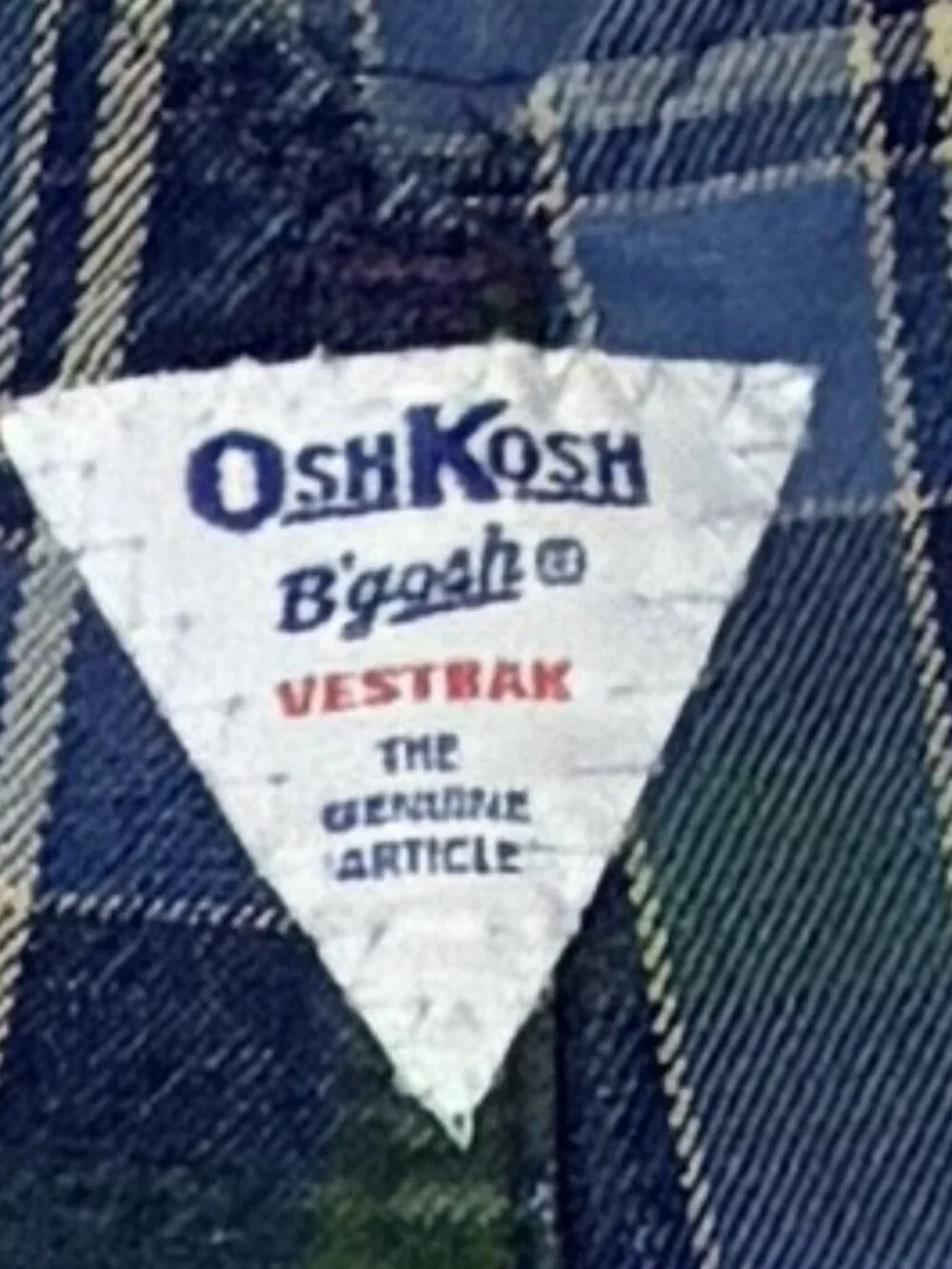 Vintage OshKosh B'gosh Plaid Overalls 24M Blue Green Tartan ength as your toddle
